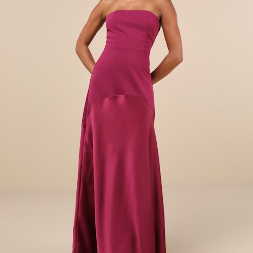 Lulus Compelling Style Plum Purple Strapless A-line Maxi Dress - Size XS